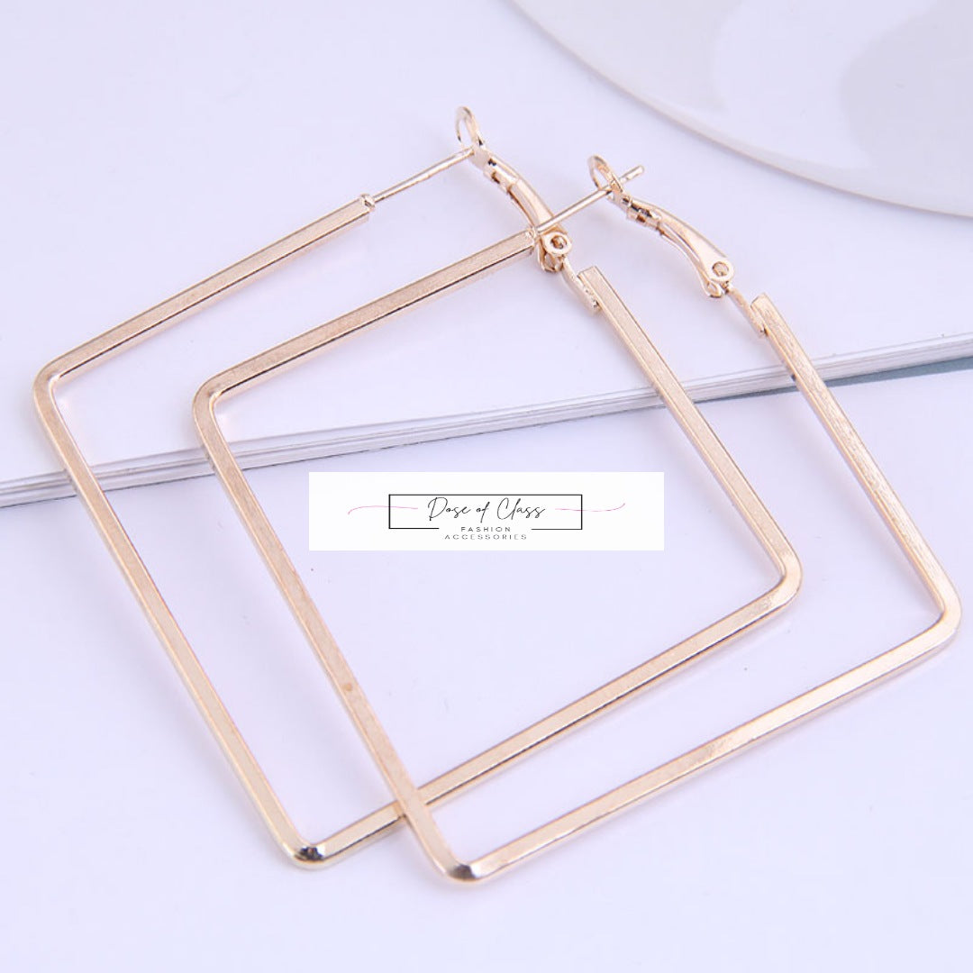 Gold Square Hoop