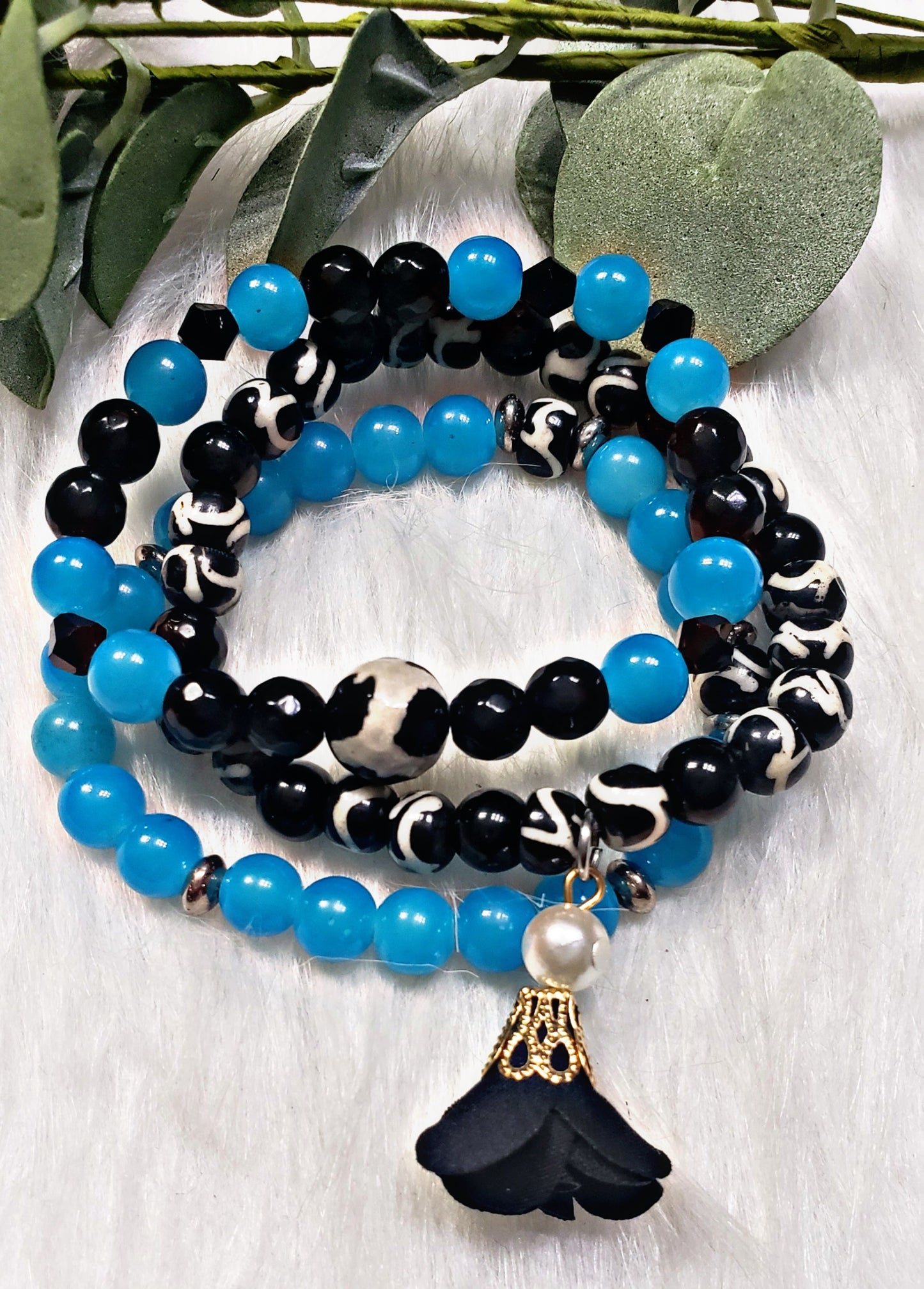 Teal and Black Zebra