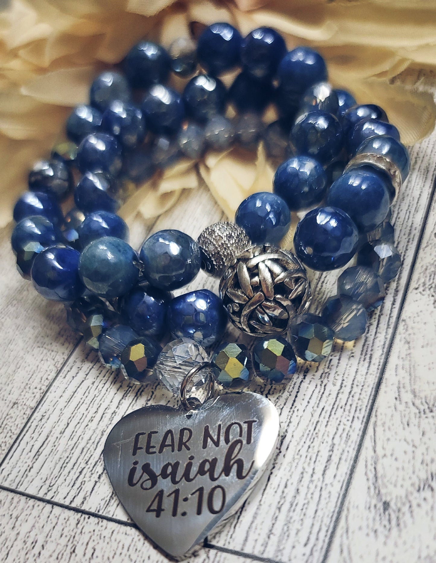 Marine Blue Electroplated Agate.