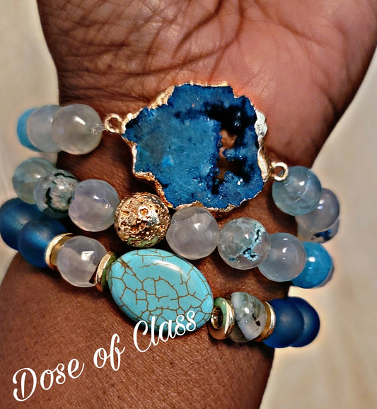 Natural Agate Connector Accent