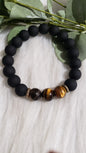 Matte Black and Brown Tiger Eye