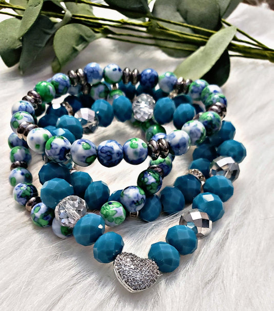 Teal and Green Heart